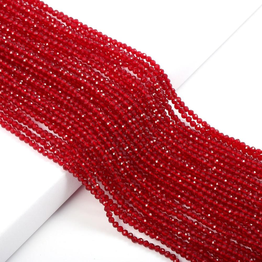 Perline in pietra naturale Perline a sezione piccola Spinelli rossi da 2 mm Perline sfuse per la creazione di gioielli Collana braccialetto fai da te