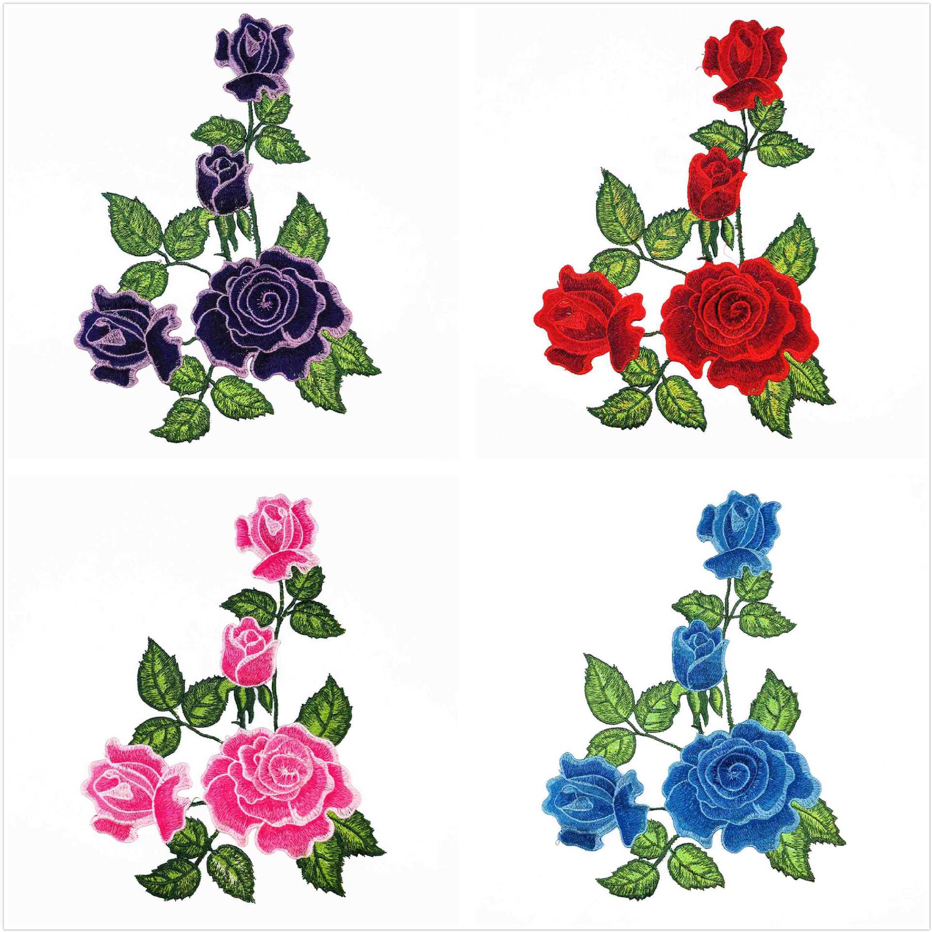 Rose Drei-dimensional Doppel Bestickte Applique Kleid Applique Applique für kinder Kleidung