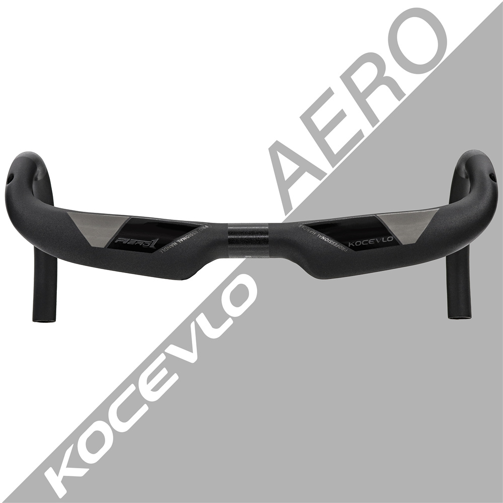 Kocevlo guidão de bicicleta de fibra de carbono, reduz a resistência, barra dobrada, fortalece as peças da bicicleta, roteamento interno de 380/400/420/440mm