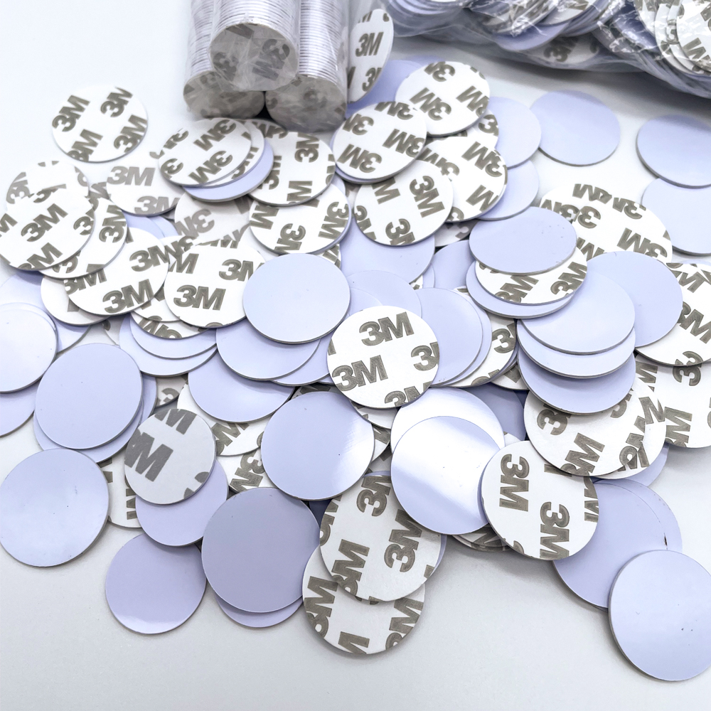 125 KHZ T5577 Coin Disc PVC Tags RFID Rewrittable Chip Proximity Round 3M Glue Self-Adhesive Sticker  10/20PCS