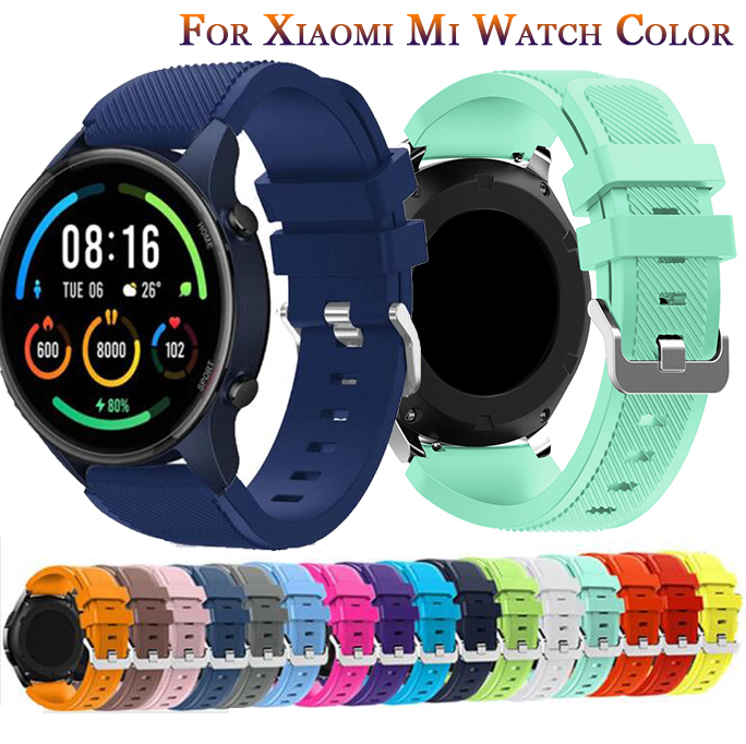 Pasek do zegarka 22MM pasek do zegarka Xiaomi Mi kolor miękki silikonowy pasek na nadgarstek SmartWatch akcesoria do bransoletki do paska Amazfit GTR 2e
