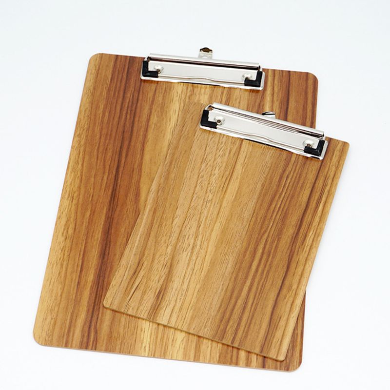 Portapapeles de escritura de madera dura A4 A5 portátil, tablero duro para archivos, papelería escolar para oficina
