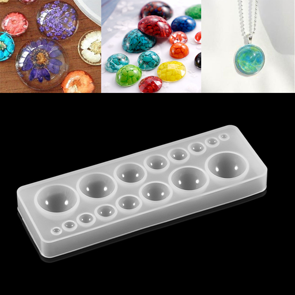1pcs แม่พิมพ์ซิลิโคน Half Ball Oblate Cabochon จี้ซิลิโคนเรซินแม่พิมพ์ Handmade เครื่องมืออีพ็อกซี่เรซินแม่พิมพ์เครื่องประดับทํา