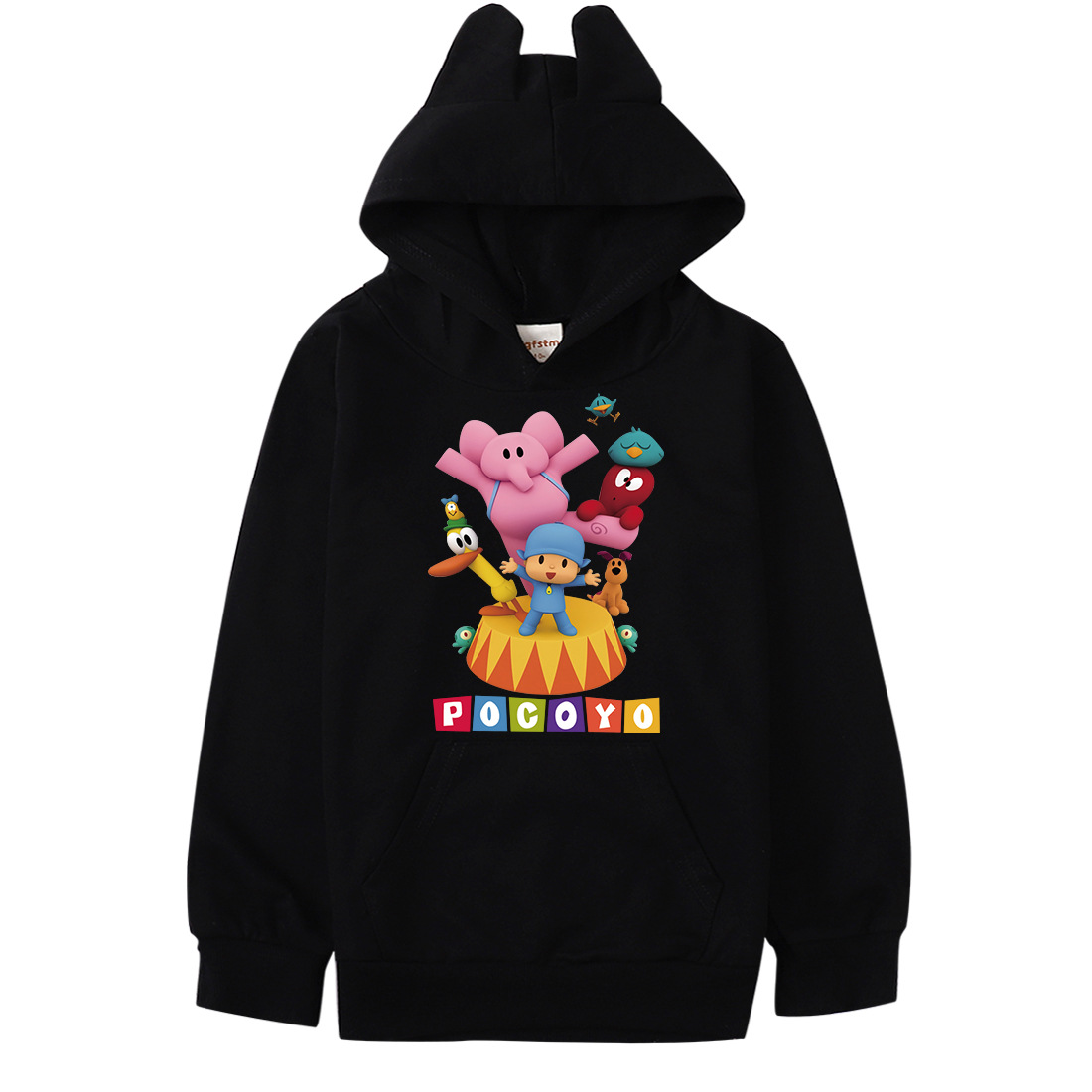 Tudung Anak Poilee Baju Anak Laki-laki Perempuan Sweatshirt Kartun Mode Mantel Katun Bertudung Lengan Panjang Jaket Musim Gugur untuk Bayi Anak-anak