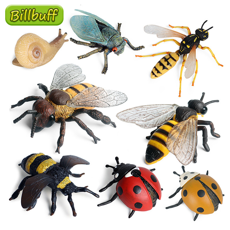 Simulation Tier Insekt PVC Marienkäfer Biene Spinne Modell Action Figure Sammlung Miniatur Erkenntnis Pädagogisches Spielzeug für Kinder