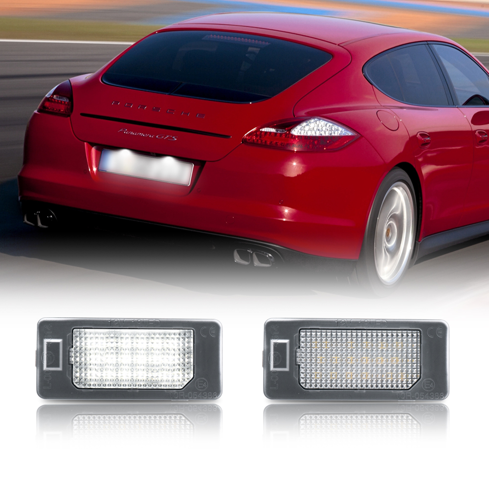 2PCS LED License Plate Light For Porsche Panamera 970 2010-2016 Rear Lamp OEM 8T0943021 No Error Canbus White Plug & Play