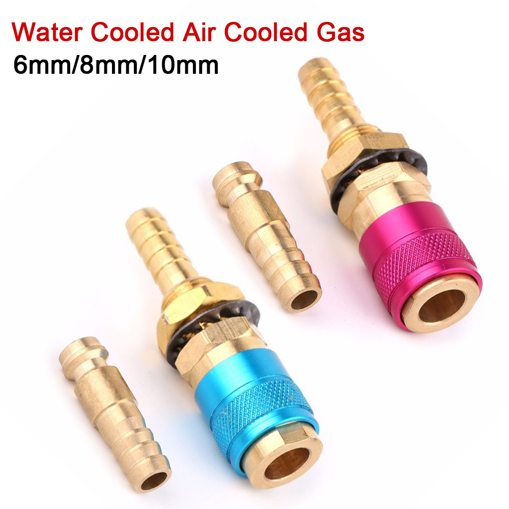 6mm 8mm 10mm Adattatore acqua gas raffreddato ad aria raffreddato ad acqua Raccordo rapido per spina torcia di saldatura MIG TIG