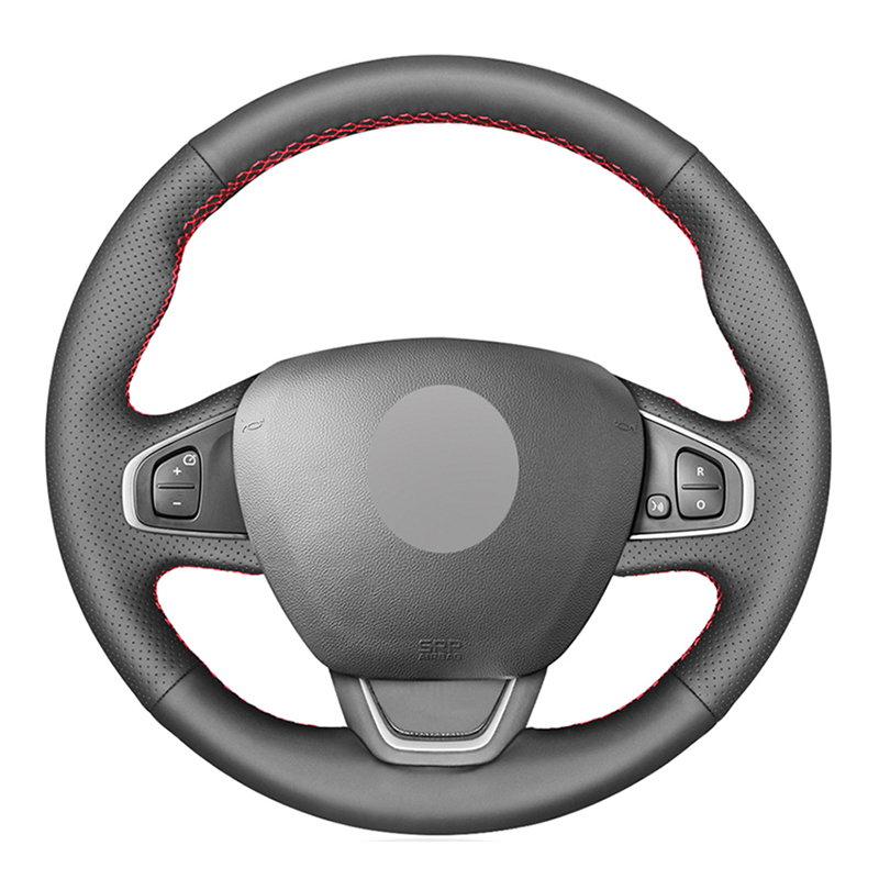 Car Steering Wheel Cover For Renault Clio 4 (IV) Kaptur Captur 2016-2019 Customized Steering Wrap Microfiber Leather Hand Sewing