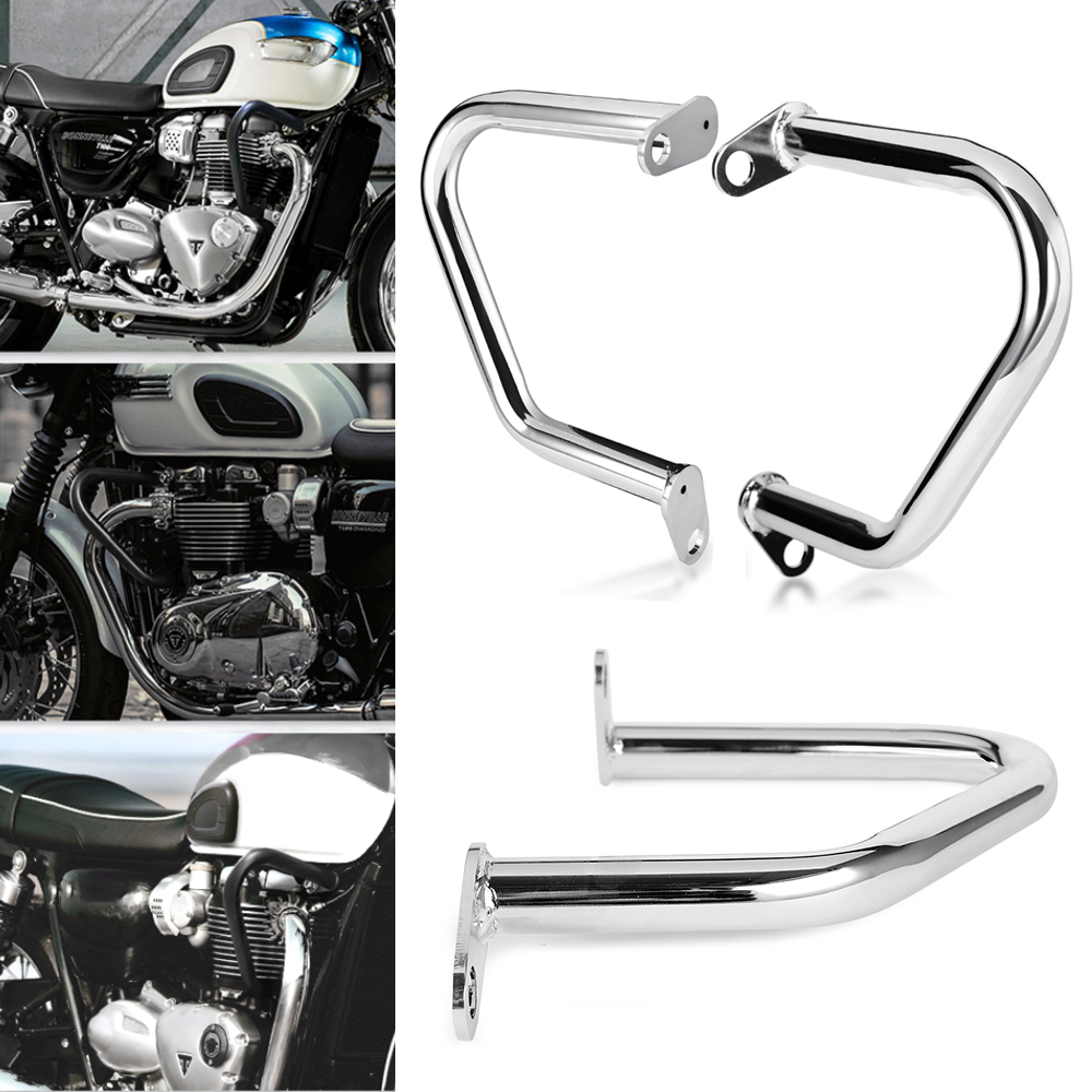 Bumper Perlindungan Mesin untuk Triumph Bonneville T100 T120 Mesin Penjaga Bar Frame untuk Kemenangan Bobber Thruxton 1200 R Cup Twin
