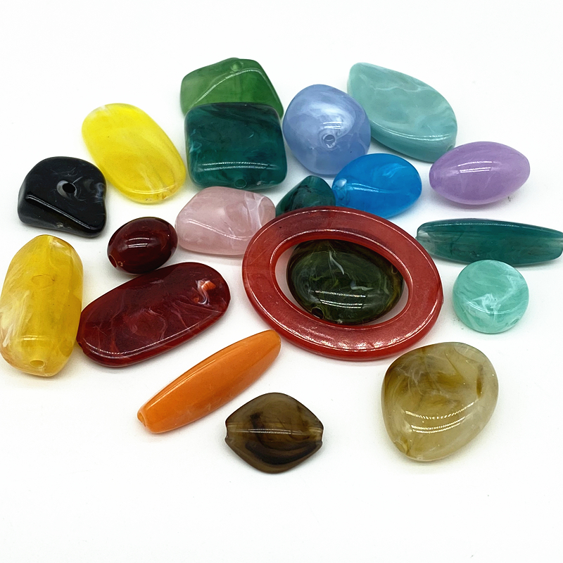 10 pezzi di colore misto imitazione pietra naturale perline acriliche effetto nuvole creazione di gioielli accessorio per collana braccialetto # RoLi