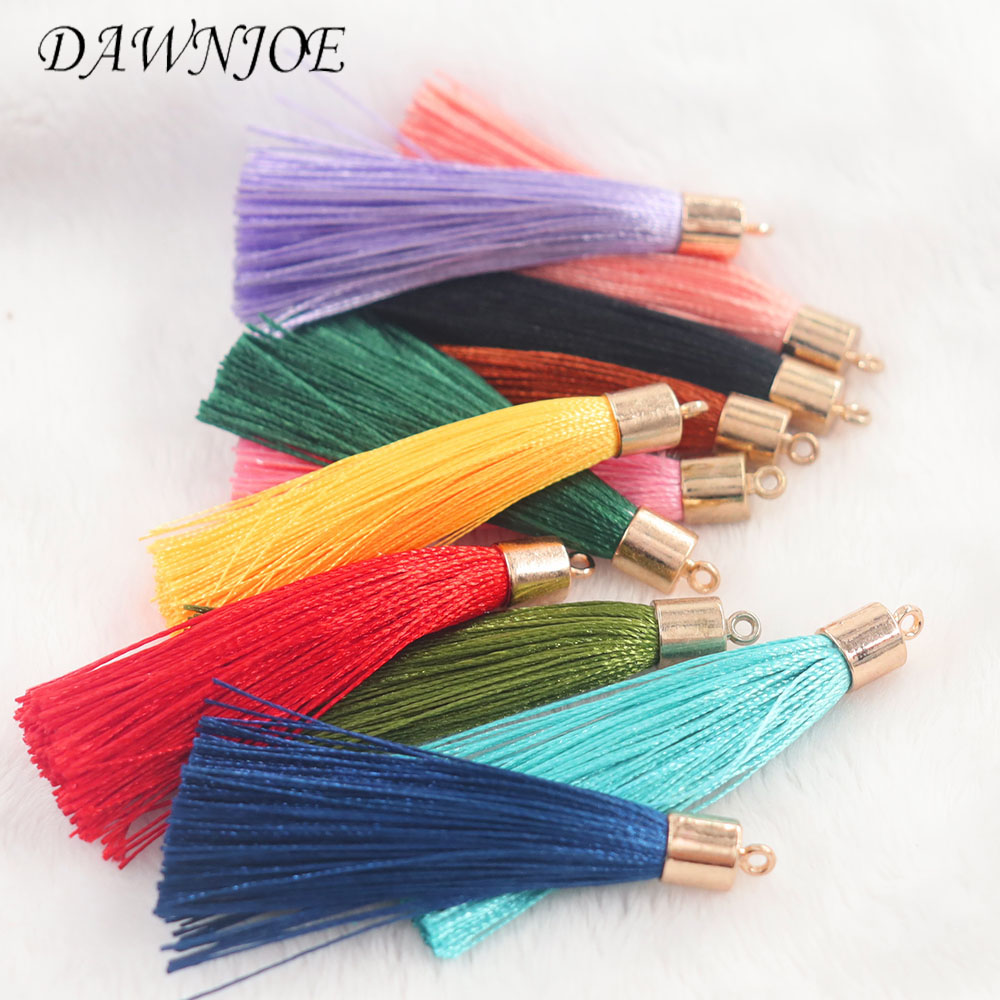 10/20 buah 28 warna 6cm sikat rumbai panjang topi logam rumbai jimat liontin DIY perhiasan membuat perhiasan Aksesori Komponen