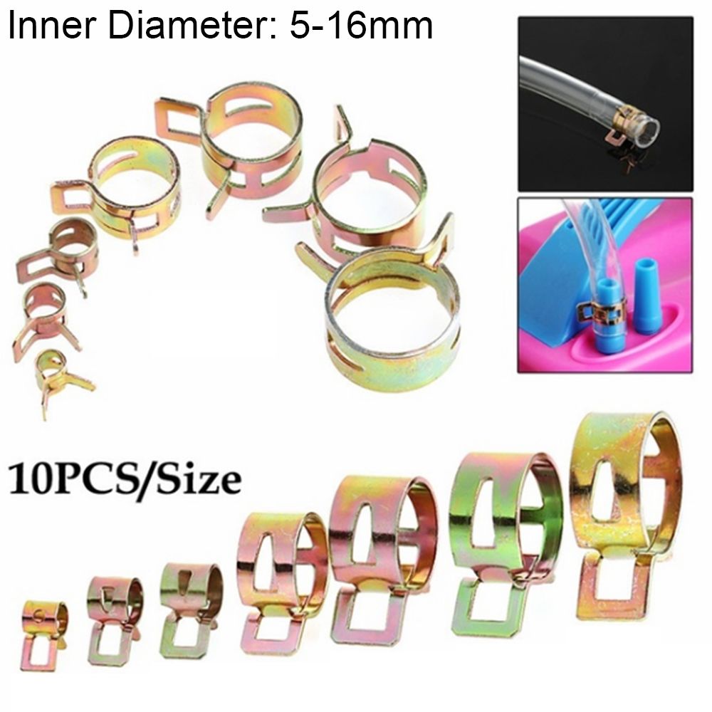 10 Stuks 5-16Mm Roestvrijstalen Veerklemmen Voor Brandstofleiding Waterslang Clip Buisklem Bevestiger Gegalvaniseerde Auto-Accessoires