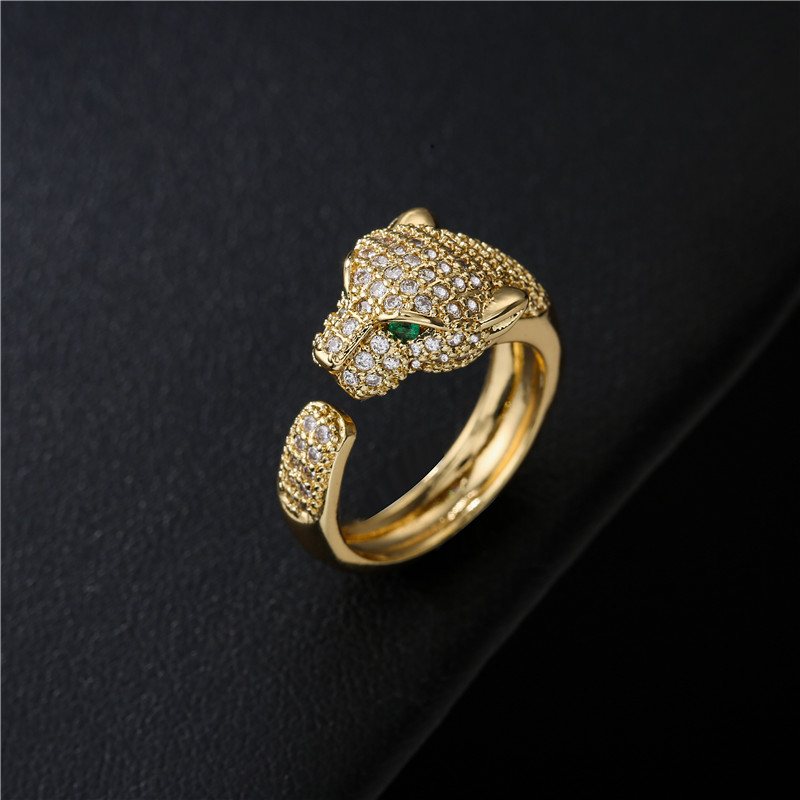 Regalo unisex dei gioielli del partito dell'anello di personalità di apertura dell'anello dell'animale intarsiato pieno CZ di modo Dropshipping