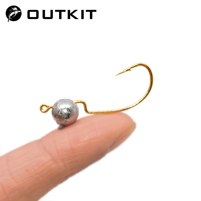 OUTKIT Jig Mini gancho de cabeza 1g/2g/3g 10 unids/lote anzuelo de pesca en roca señuelo Jig Grank gancho suave gusano accesorios de aparejos de pesca