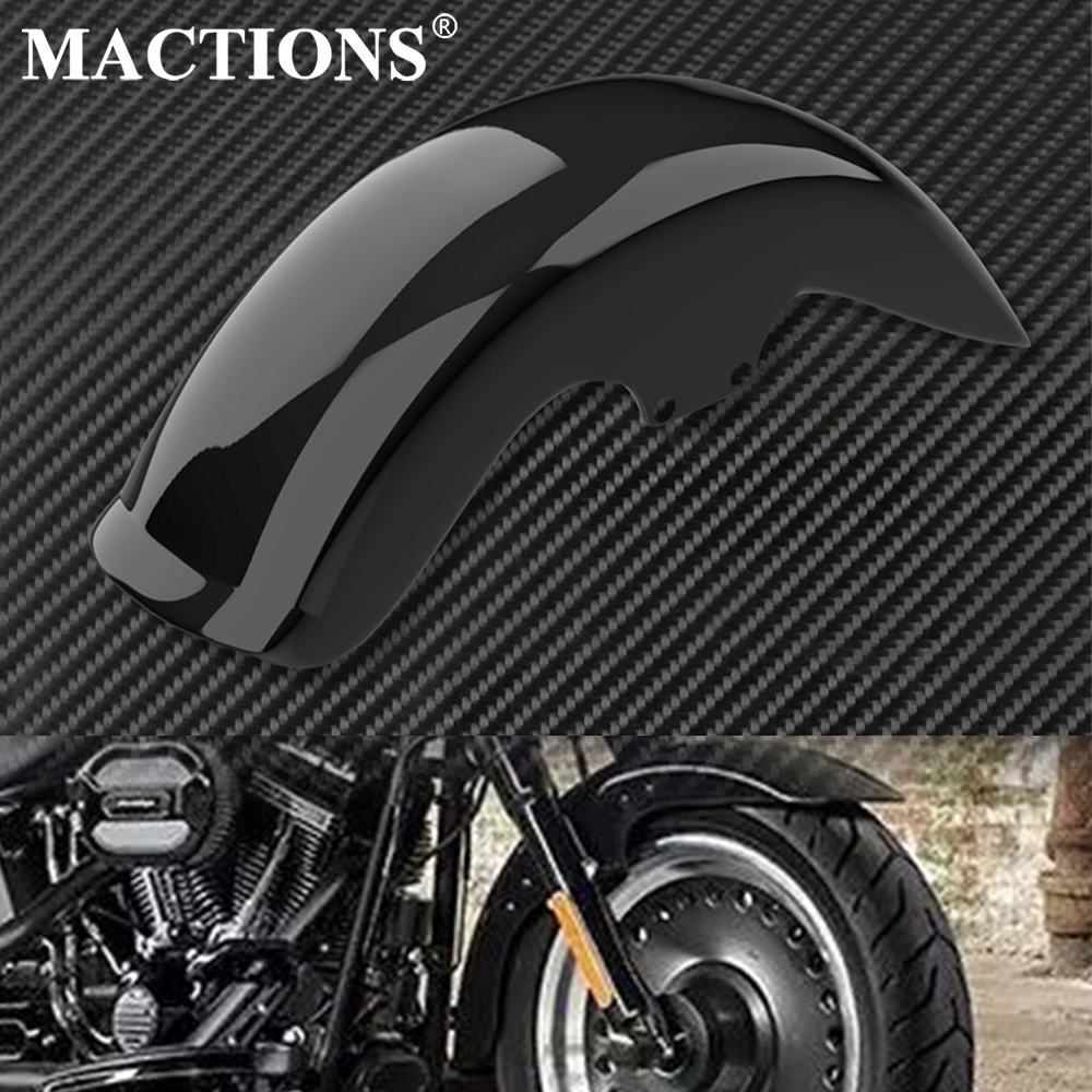 Крылья переднего крыла мотоцикла, глянцевый черный АБС-пластик для Harley Softail Fat Boy FLSTFB FLSTF 2006-2015 2016 2017