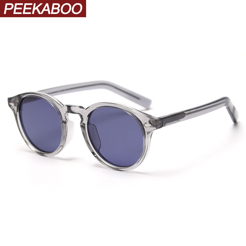 Peekaboo TR90 Occhiali da sole con montatura rotonda per donna UV400 Occhiali da sole estivi trasparenti da uomo polarizzati marroni stile coreano 2021