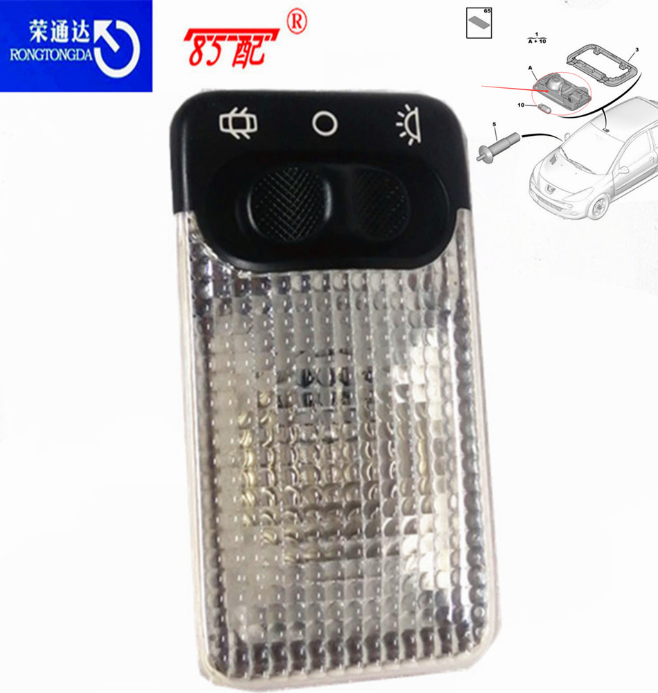 Interior do carro telhado luz dome leitura lig 6362p3/6362k9 para peugeot 206/207/107/108/306/406/806 para citroen c1/c2/c3 lâmpada de leitura