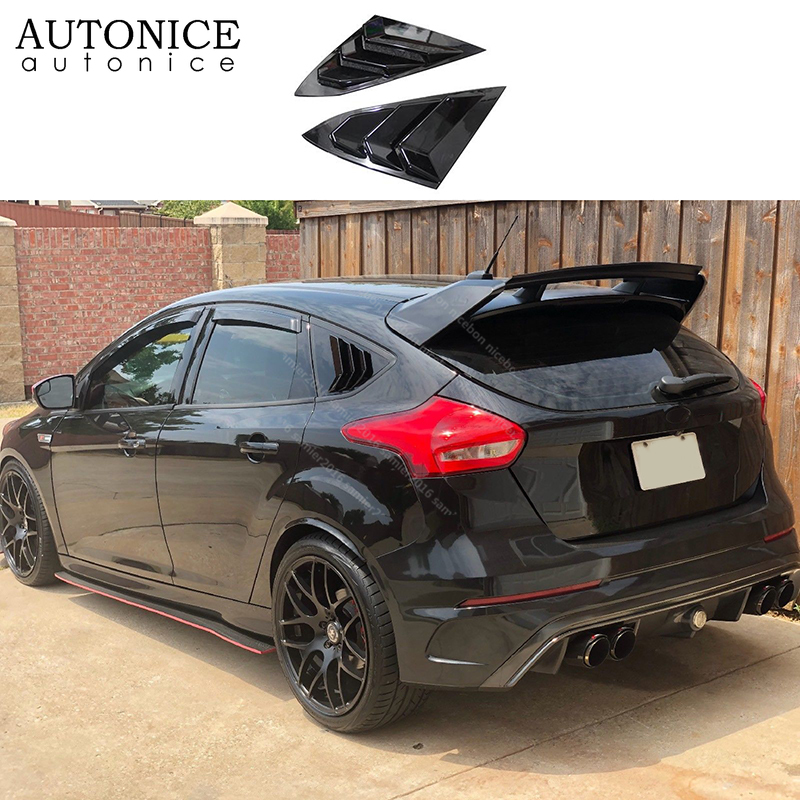 Ajuste para Ford Focus ST RS Hatchback Color de fibra de carbono ventana persianas laterales ventilación 2012 2013 2014 2015 2016 2017 2018 ABS