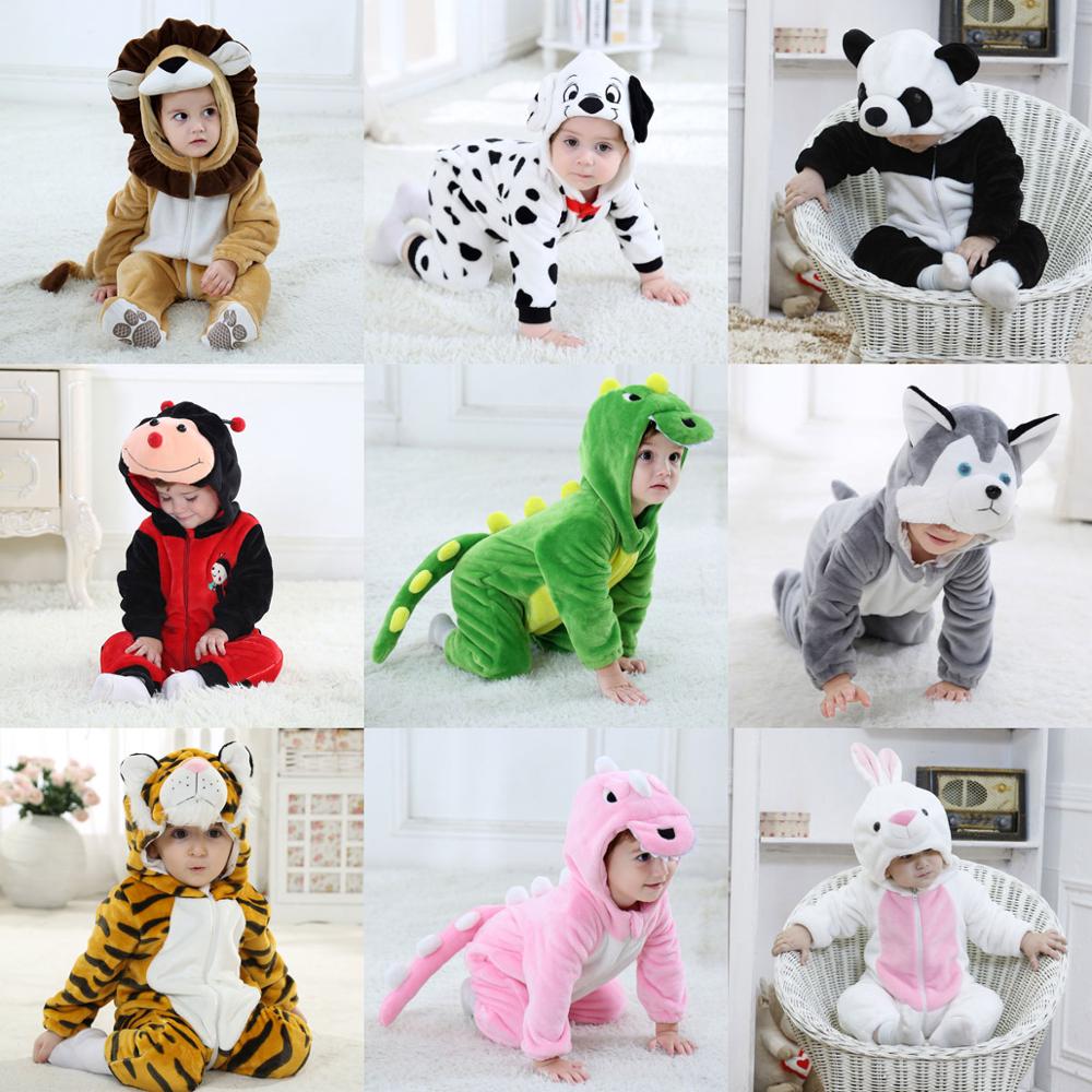 Umorden infantile enfant en bas âge lapin chien Lion tigre dinosaure Costumes bébé garçons filles Kigurumi dessin animé Animal barboteuse Halloween pourim