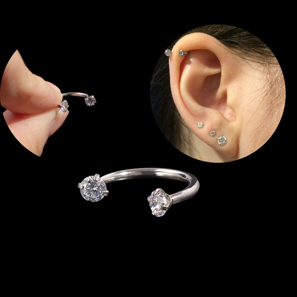 1Pc chirurgiczne stalowe kolczyki wewnętrzne Piercing Septo nos wargi brwi ucha przegrody chrząstki Helix niewoli Hoop pierścień brzucha Piercing