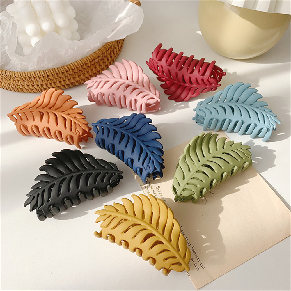 สีทึบ Claw คลิปขนาดใหญ่ Barrette ผมปู Claws คลิปผมหางม้าคลิปสําหรับหญิงสาว Hairpins Headwear อุปกรณ์เสริมผม