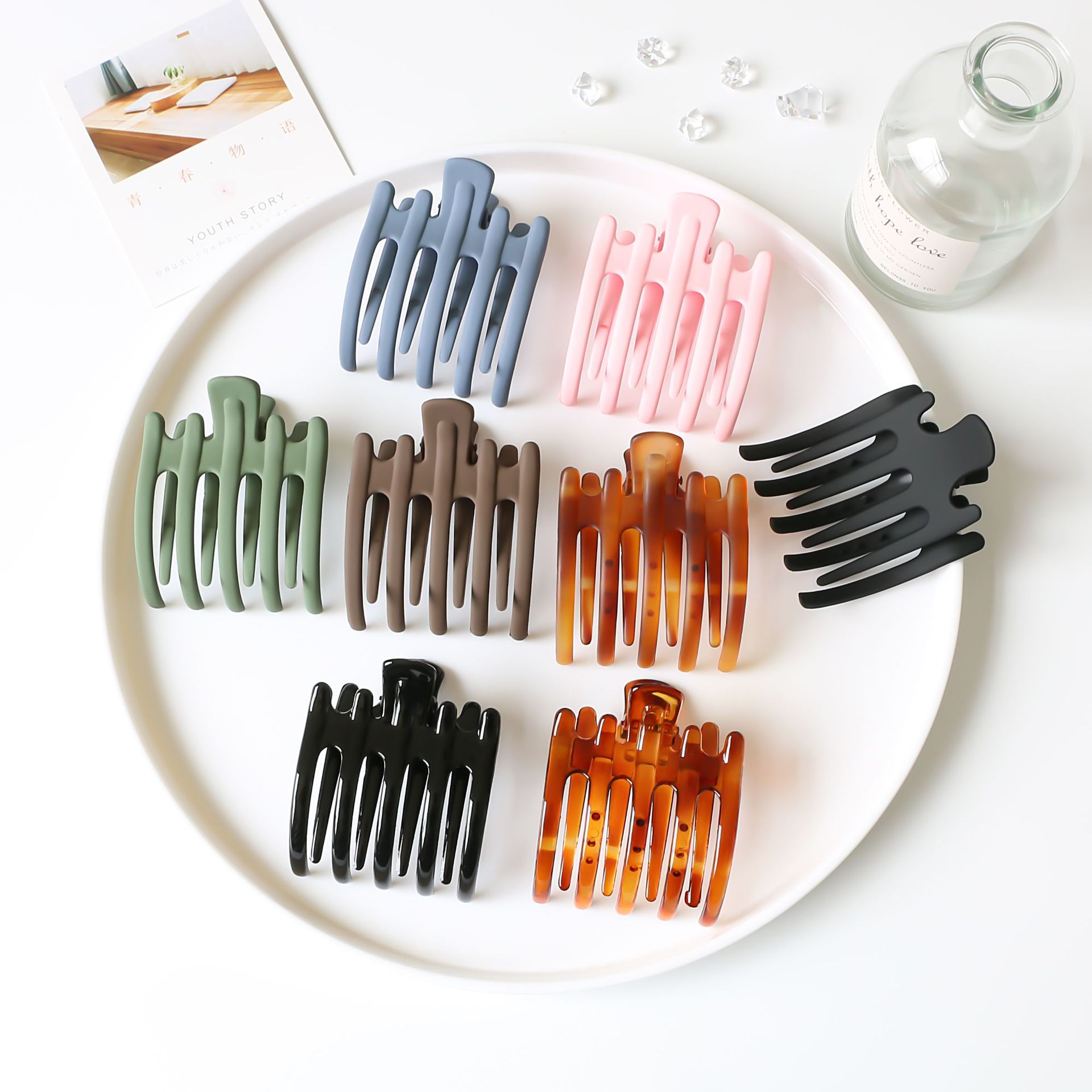 Acryl Haar Krallen Matte für Frauen Clips Krabben Schellen Pferdeschwanz Halter Entenschnabel Haarnadeln Mädchen Barrettes Mode Haar Zubehör