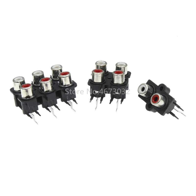 Conector de entrada de audio estéreo, conector RCA hembra de 5 piezas, 2/4/6 agujeros, amplificador de fila Lotus, conexión de señal de interfaz