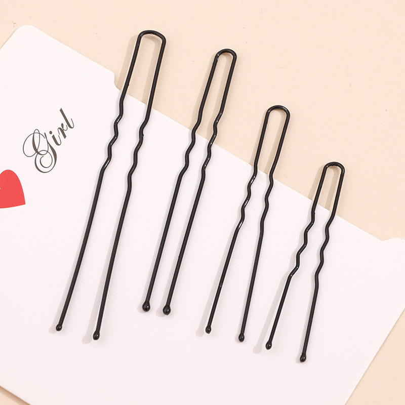 1 Pack 5cm 6cm 7cm 8cm Hair Pins Grips Waved Black Pins Alloy Metal Hair Grips Support Wholesale