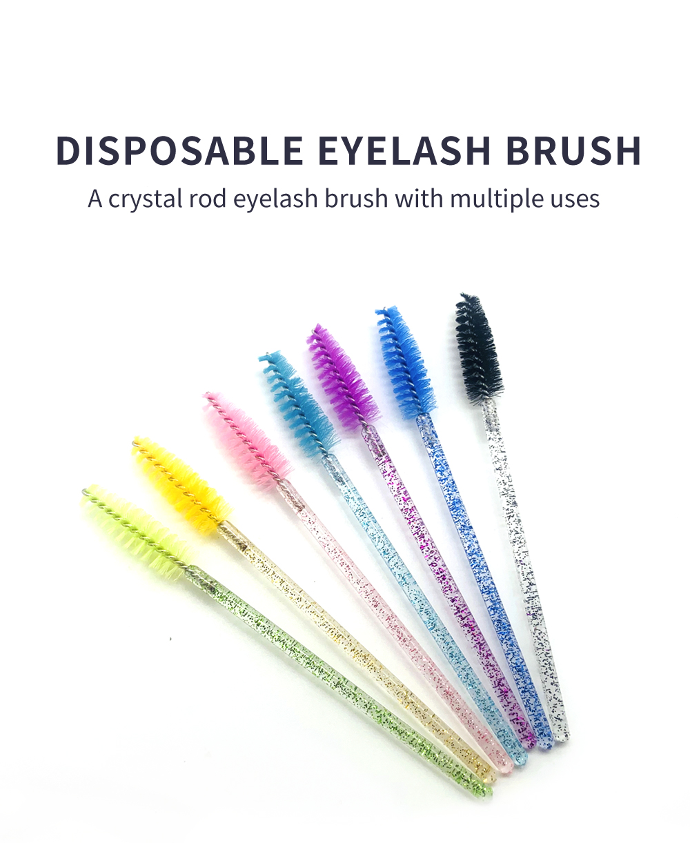 NATUHANA bonne qualité jetable 50 pièces/paquet cristal cils maquillage brosse diamant poignée Mascara baguettes outil d'extension de cils