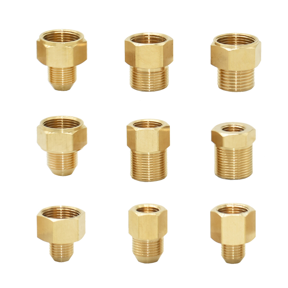 Conector de rosca macho y hembra de latón, 1/2 ", M14, M18, M22, 3/8", paso de diente, 1,5mm, grifo de agua de cobre, acoplador de lavadora para Baño