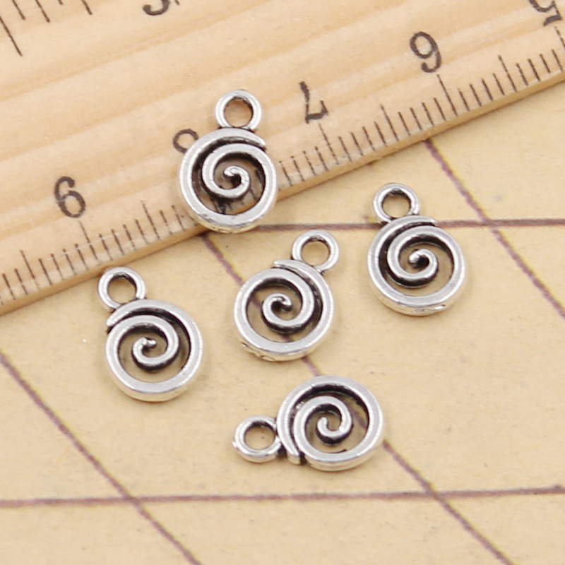 30 pièces breloques spirale vis Helix Spire Volution 12x8mm tibétain couleur argent pendentifs Antique fabrication de bijoux bricolage artisanat fait à la main