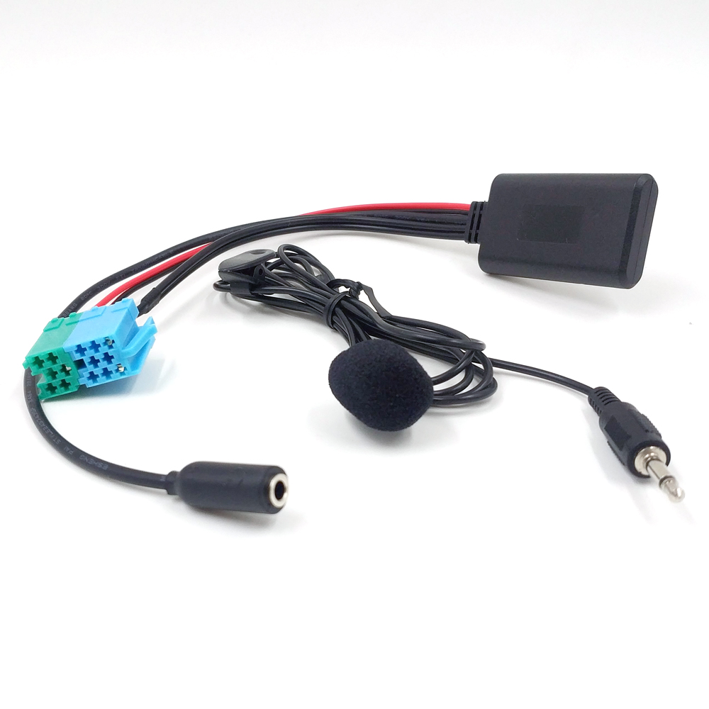 Biurlink 6+8 Pin Car Radio Aux In Bluetooth Audio Adapter Cable Hands Free Microphone dla Fiat Bravo VISTEON Radios 2007 Onwards