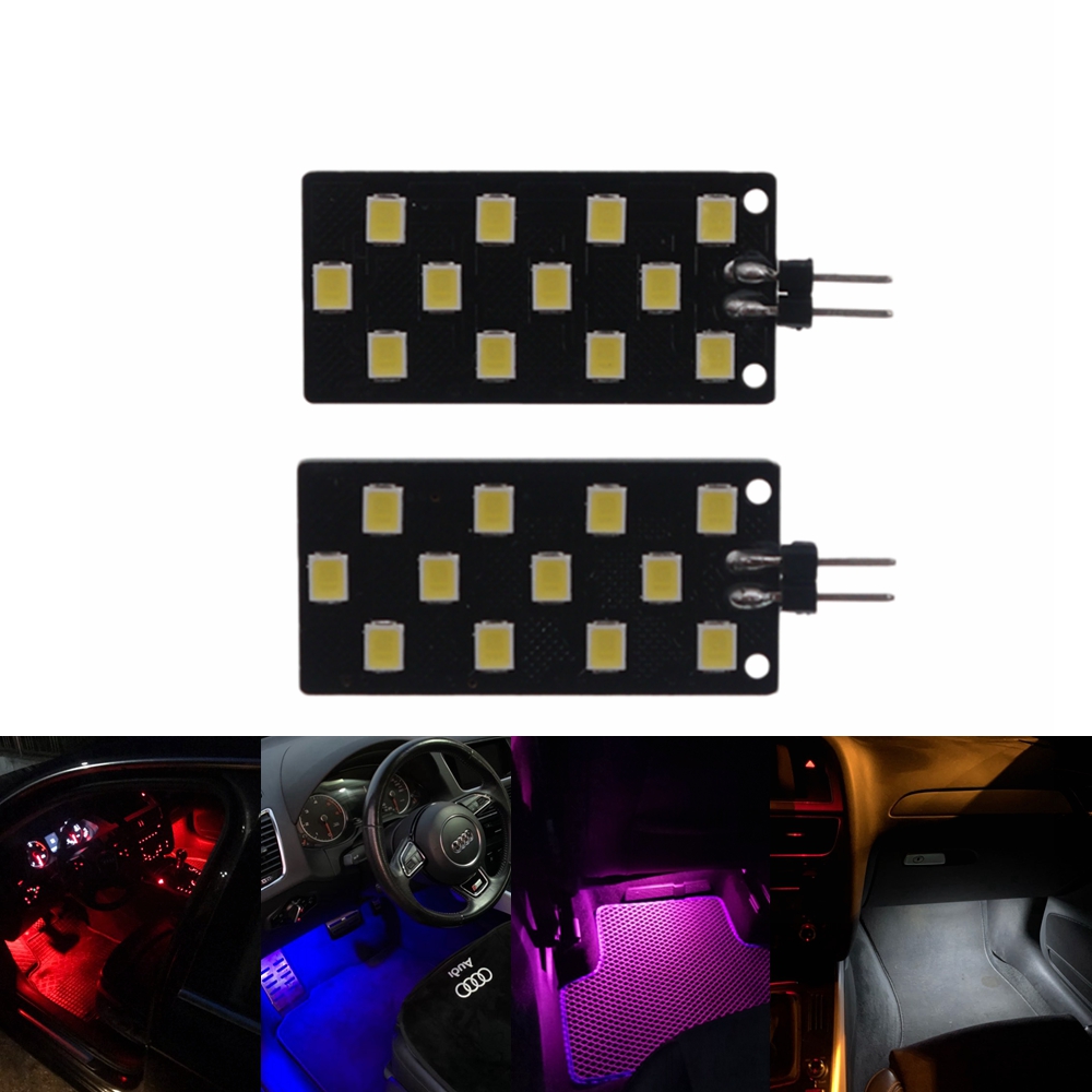 2szt 12V Canbus samochodowe bezbłędne wewnętrzne światła podnóżka Żarówki podnóżka Lampa drzwiowa 2835-12SMD LED Do Audi A4 S4 B8 A5 A6L Q5 Q7