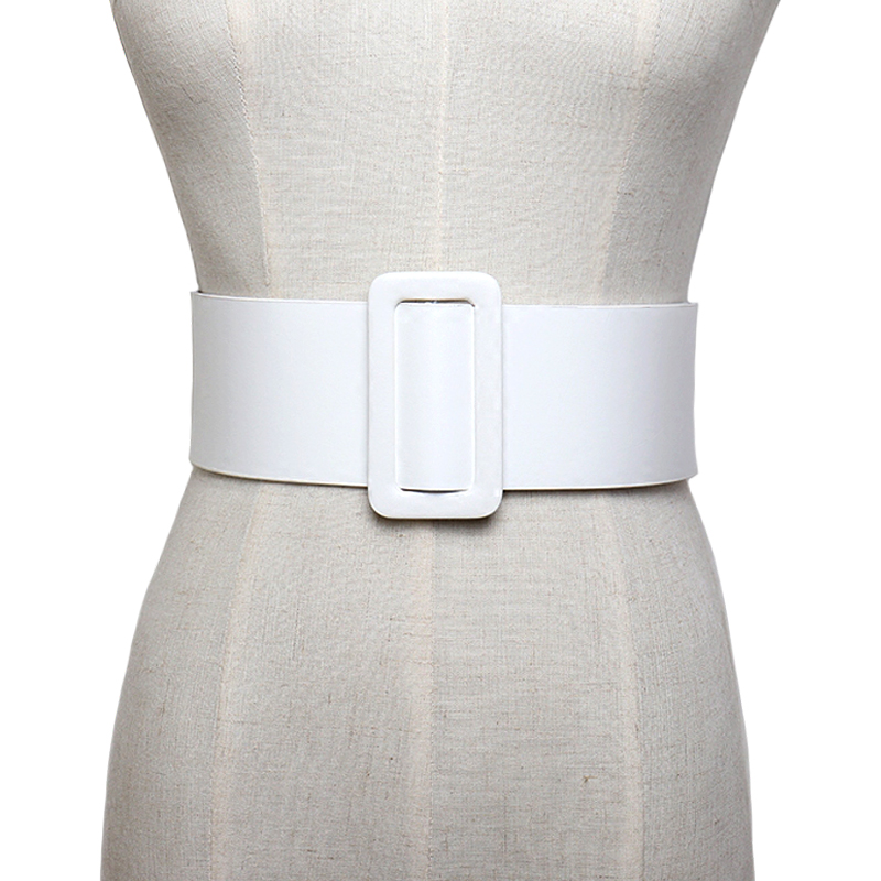 Ceinture en cuir blanc pour femme, large, ronde, carrée, cool, qualité supérieure, jeans féminins, environnement noir, accessoires vestisens, nouveau
