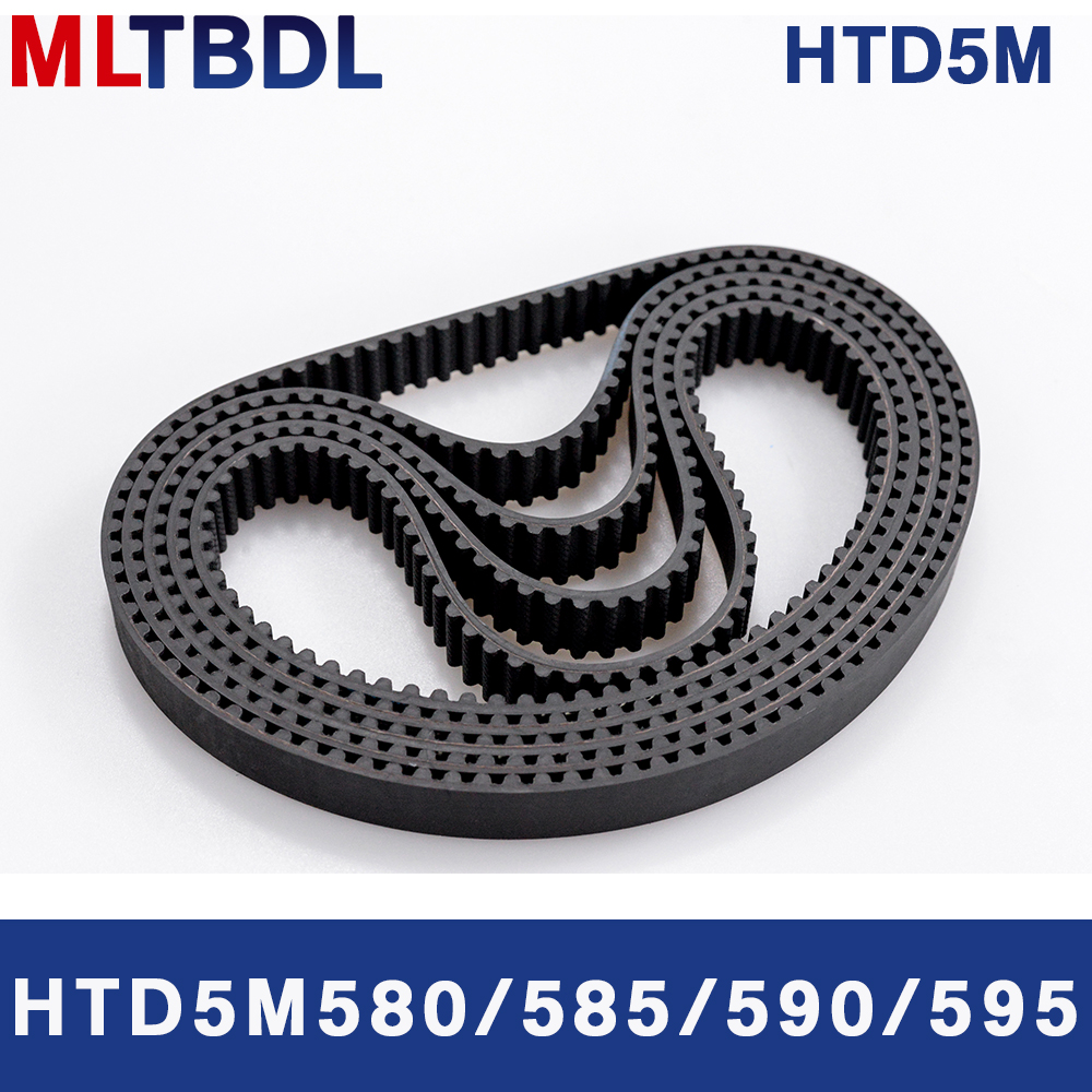 HTD5M-correa de distribución de 580/585/590/595mm, longitud de 10/15/20/25mm, ancho de 5mm, polea de goma de paso, Teeth116, 117, 118, 119, correa síncrona