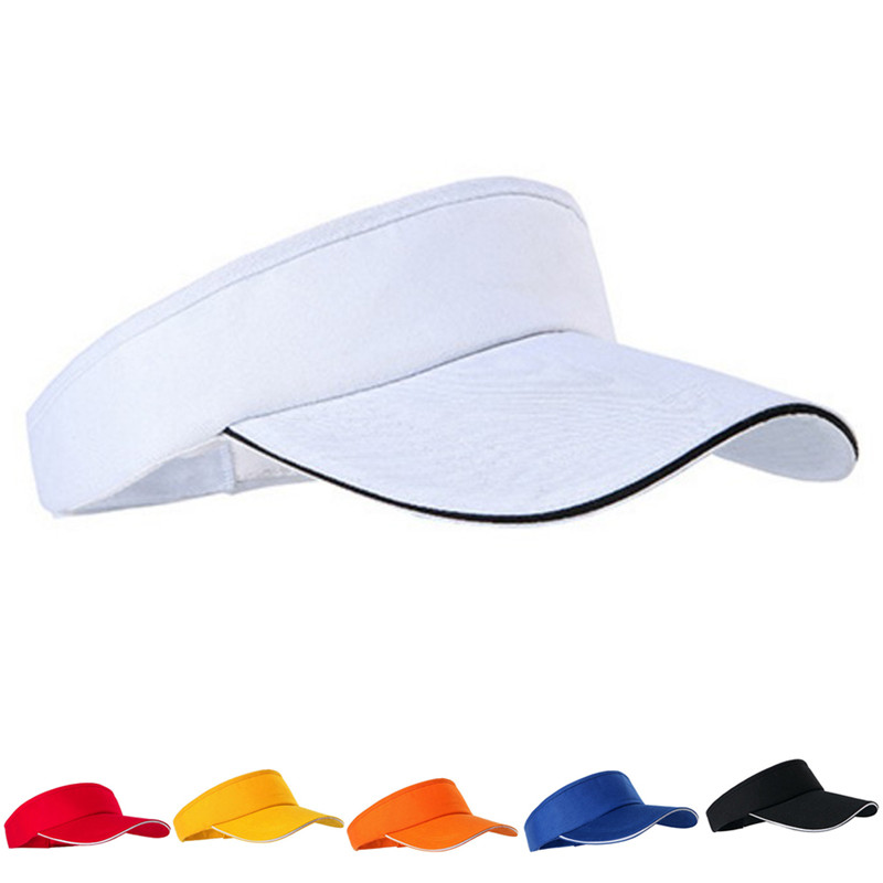 Berretto da uomo in cotone con visiera regolabile per corsa Tennis Golf Unisex vuoto Top Visor Cap cappelli da donna con protezione solare