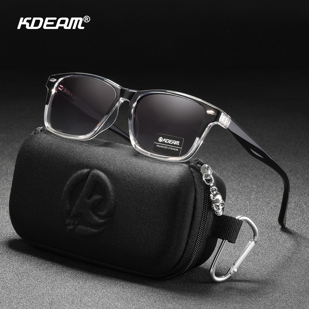 KDEAM – lunettes de soleil polarisées carrées assorties pour hommes et femmes, monture en matériau TR90, charnières à ressort, KD398