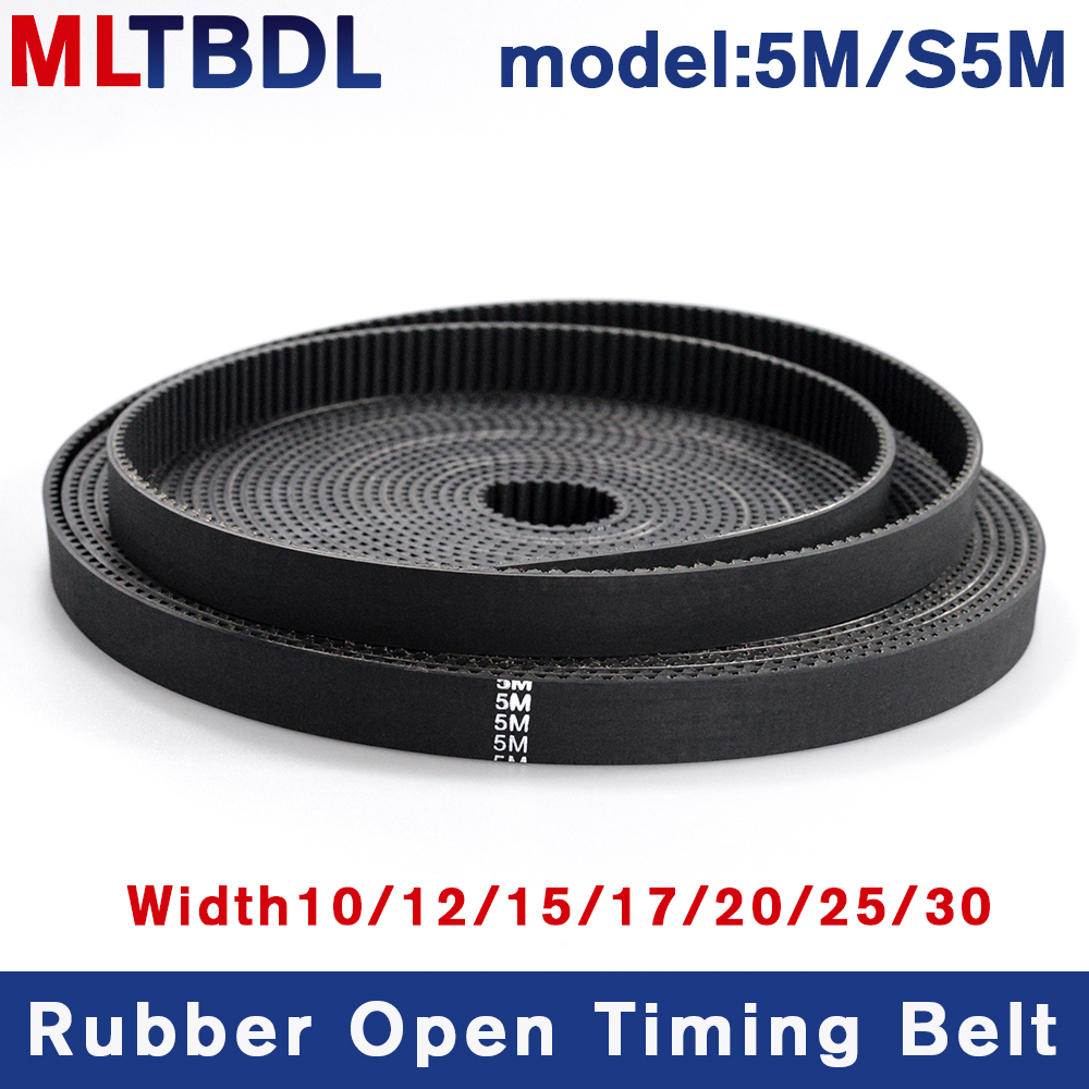 Arco dentado HTD5M STS5M correa síncrona abierta ancho 10/12/15/20/25/30mm goma fibra de vidrio neopreno para cinturón de máquina de puerta de ascensor