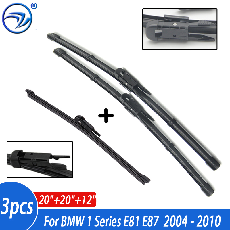 Kaca Depan Kaca Depan Wiper Blades untuk BMW 1 Series E81 E87 Depan Belakang Jendela Set 2004 2005 2006 2007 2008 2009 2010