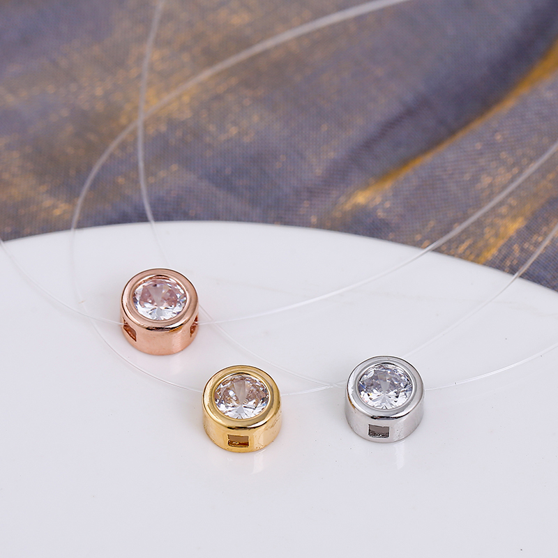 Collana di zirconi AAA di lusso per donna Catena invisibile Clavicola Trasparente Fishline Girocollo Ciondolo sul collo di alta qualità