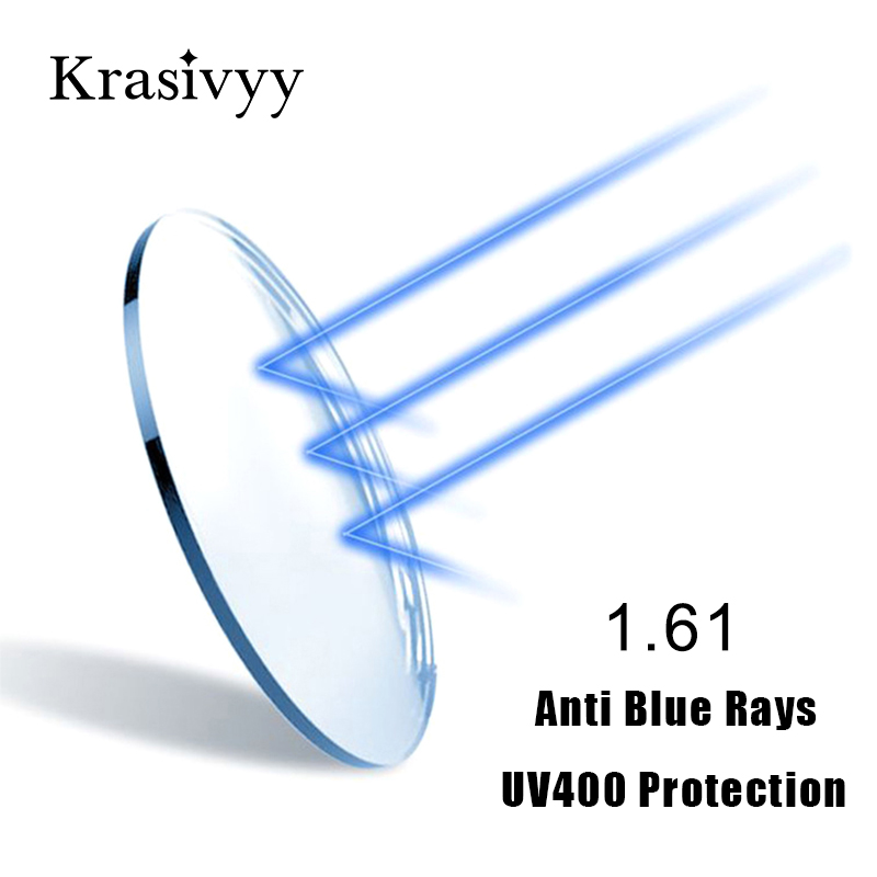1.56 1.61 1.67 1.74 (+10.00~-10.00) Anti Blue Ray Prescription CR-39 เรซิ่น Aspheric เลนส์แว่นตาสายตาสั้นสายตายาว UV400 เลนส์