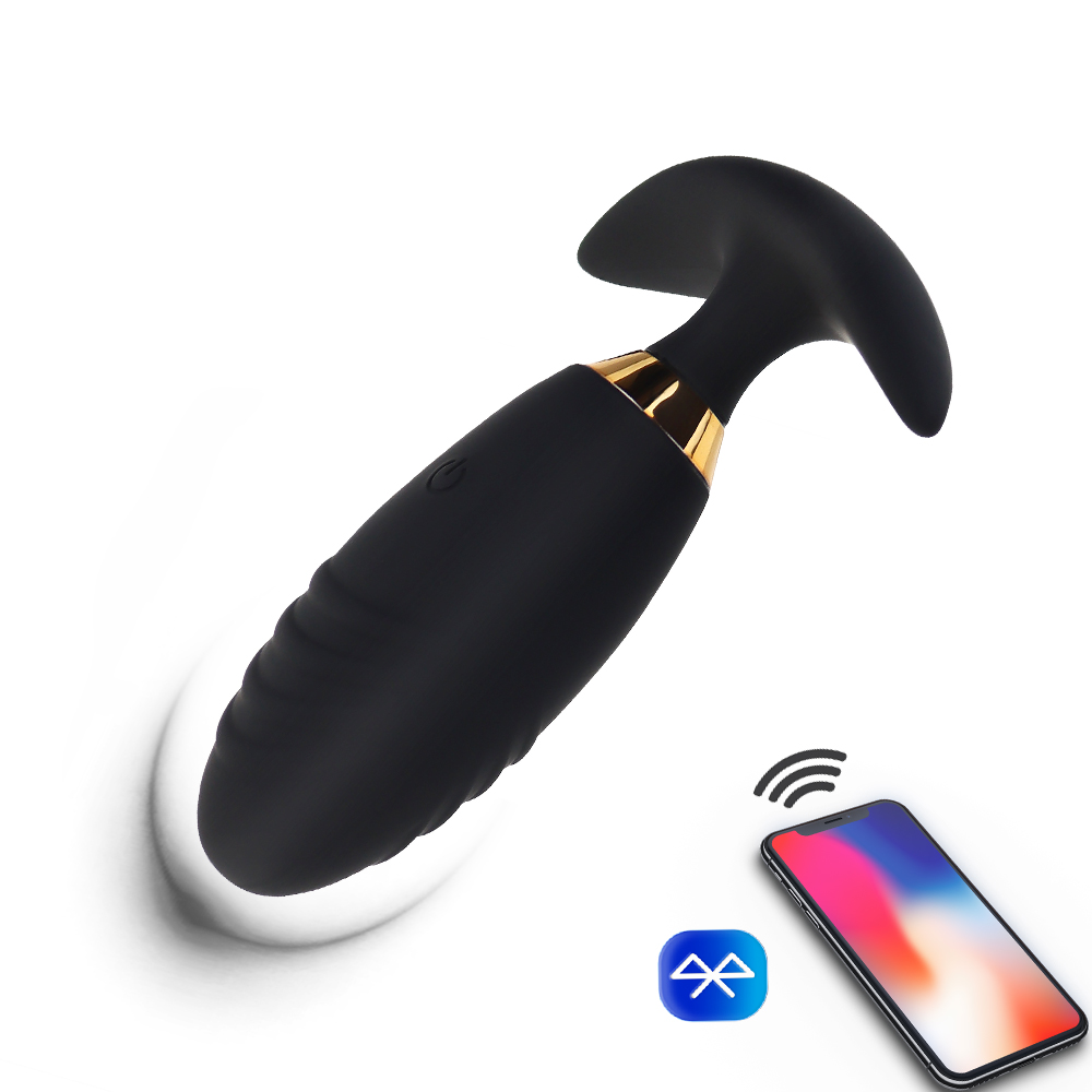 Aplikasi Remote Control Vibrator Anal Bluetooth Butt Plug Pria Pemijat Prostat Wanita Pijat Vagina Dildo Mainan Seks Erotis untuk Pria