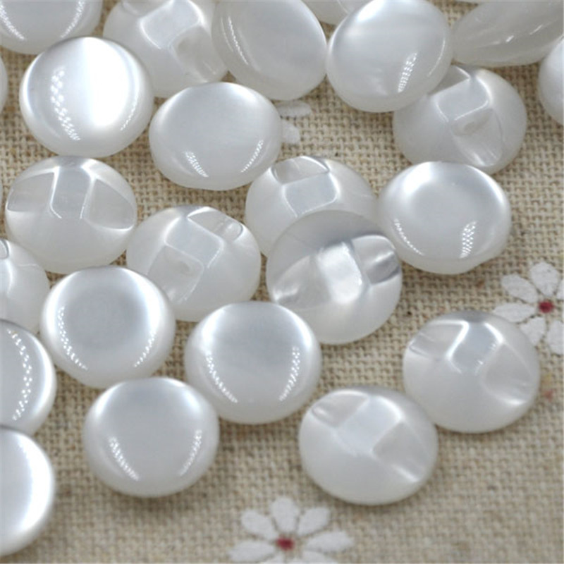 50 peças 12 mm botão olho de gato branco artesanato/costura/lote de bebê mix pt82