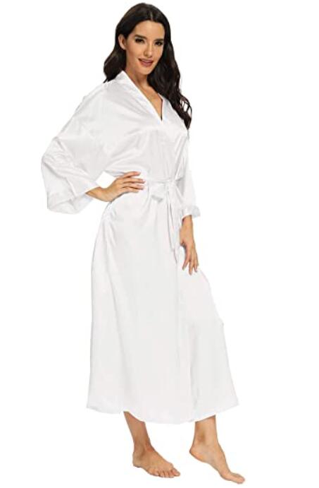 Women Silk Satin Long Wedding Bride Bridesmaid Robe Kimono Robe Feminino Bath Robe Large Size XXXL Peignoir Femme Sexy Bathrobe