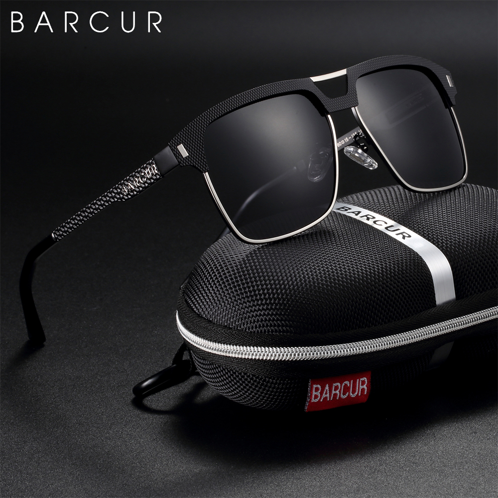 BARCUR occhiali da sole polarizzati da uomo dal Design originale occhiali da sole da uomo quadrati di moda occhiali da guida Casual per sport all'aria aperta