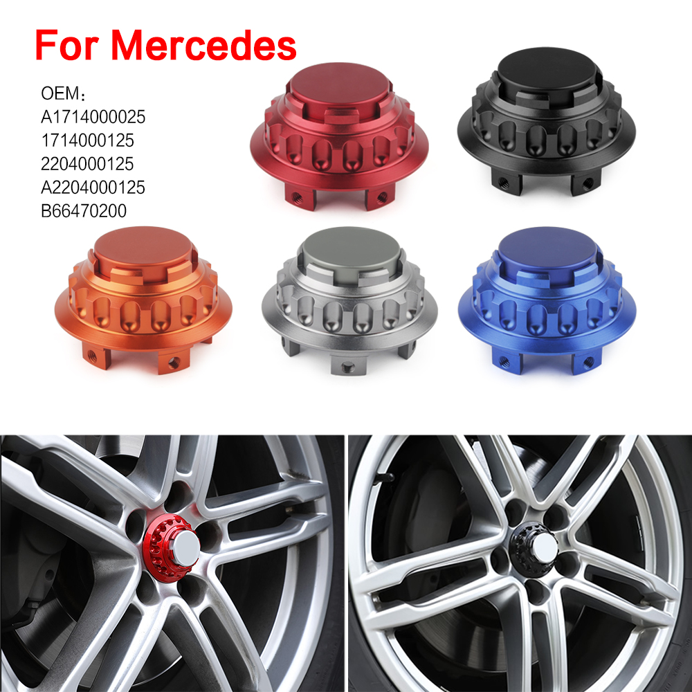Tapas Centrales para Ruedas de Coche, Cubiertas Antipolvo para Ruedas, 4 Piezas de Aluminio para Modelos Benz con un Diámetro Exterior de 75 mm