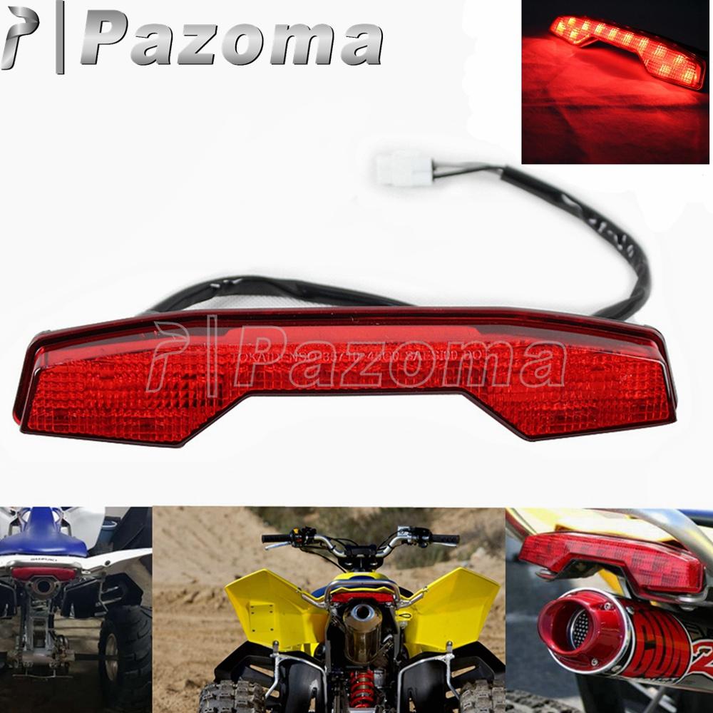 12V สีแดงรถจักรยานยนต์ LED ไฟท้าย ATV Quadsport ด้านหลังหยุดไฟเบรคสําหรับ Suzuki LTR450 LTR 450 LT-R450 ทั้งหมดปี