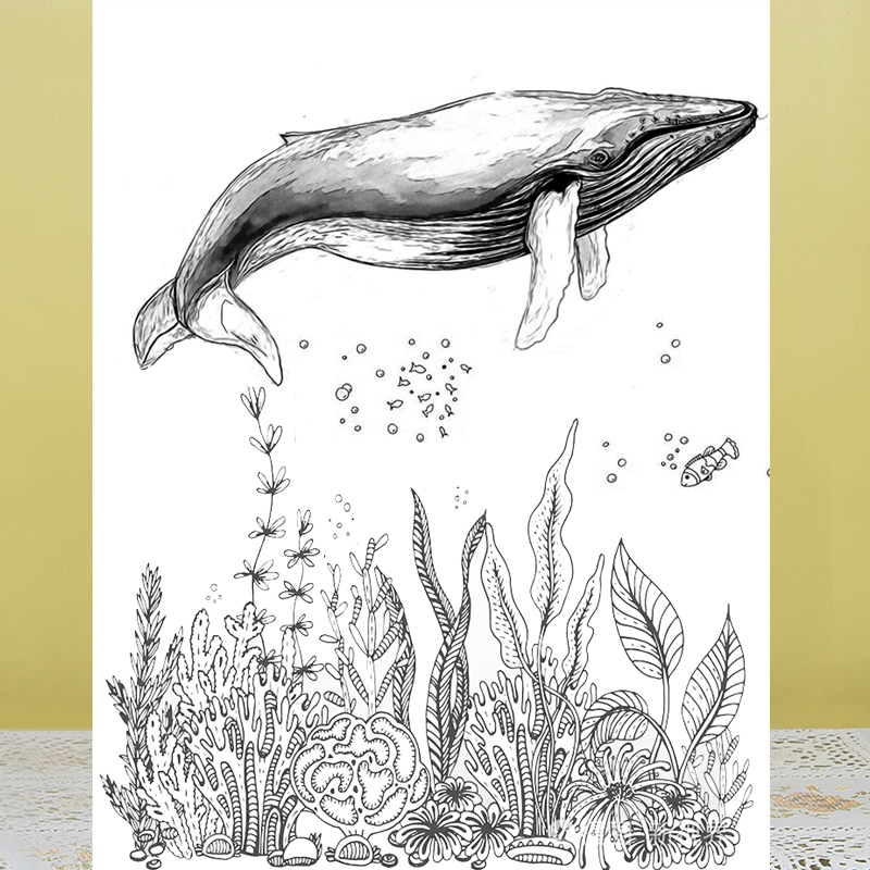 AZSG Big Whaleน่ารักปลาล้างแสตมป์/ซีลสำหรับDIY Scrapbooking Cardทำอัลบั้มซิลิโคนตกแต่งหัตถกรรมแสตมป์