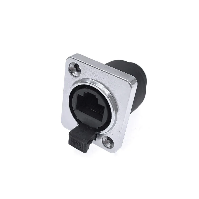 Conector de Red RJ45 Impermeable con Cubierta de Goma IP65 8p8c Tipo D para Montaje en Panel, Conector Ethernet RJ45