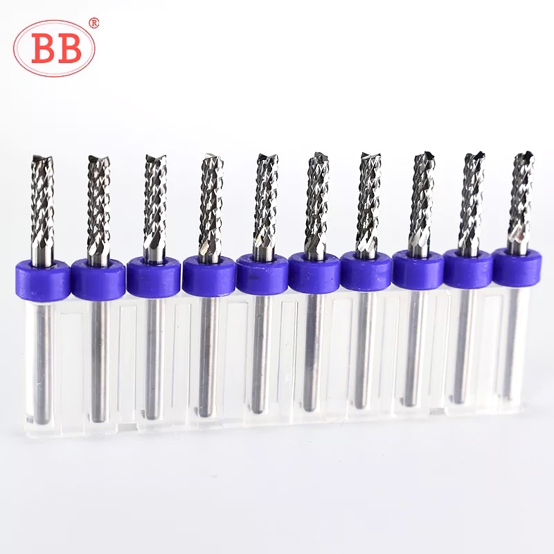 BB Carbide Ngô Cấp Xay Cắt Mắt Hổ Răng Khắc CNC PRO Bit 3.175 4 6Mm Cho PCB Bakelite đĩa Gỗ Nhựa